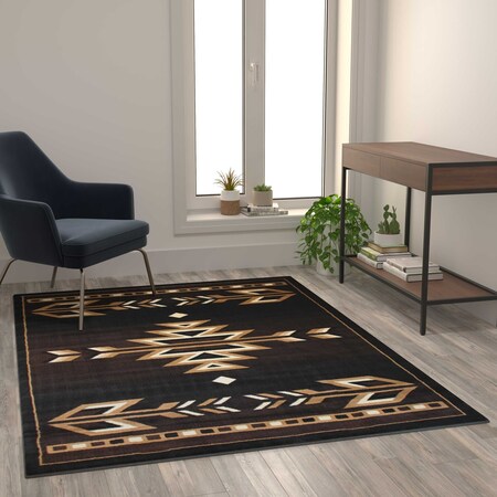 Flash Furniture Brown 5' x 7' Southwestern Arrow Motif Area Rug KP-RGB9072-57-BN-GG